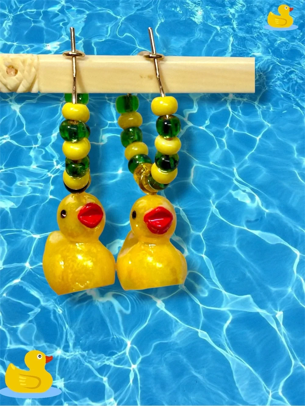 Hoop Earrings, Oregon Ducks, Green/Yellow, College, University of Oregon, Gift - Picture 4 of 10